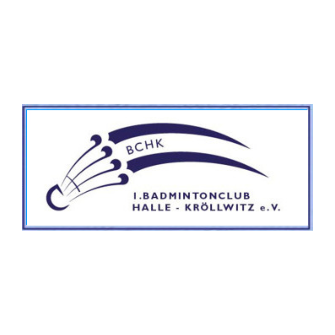 Zu sehen ist das Logo des 1. Badmintonclub Kröllwitz Logo 1. Badmintonclub Kröllwitz