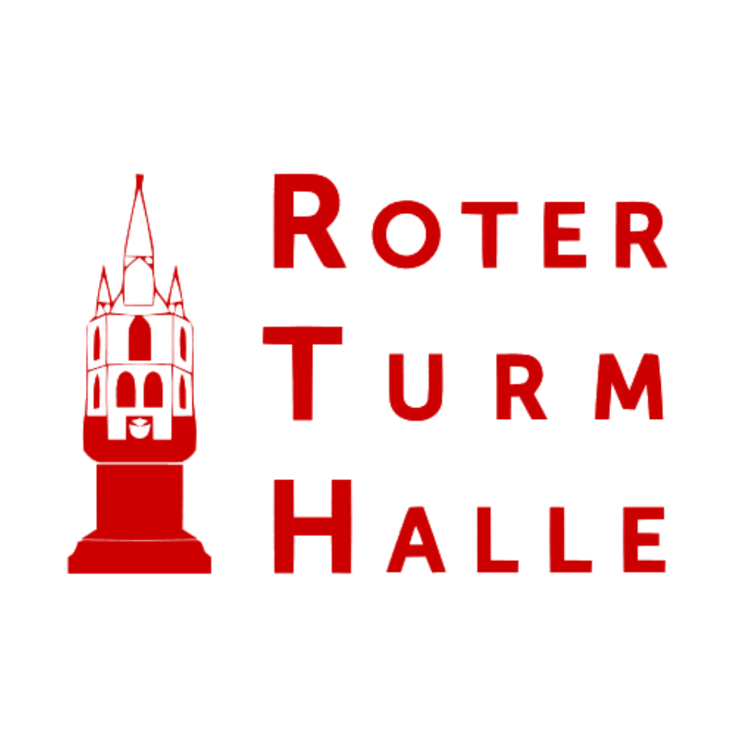 Logo Schachverein Roter Turm Halle e.V. Zu sehen ist das Logo des Schachvereins roter Turm: Ein roter Stadt-Turm und daneben der Vereinsname.