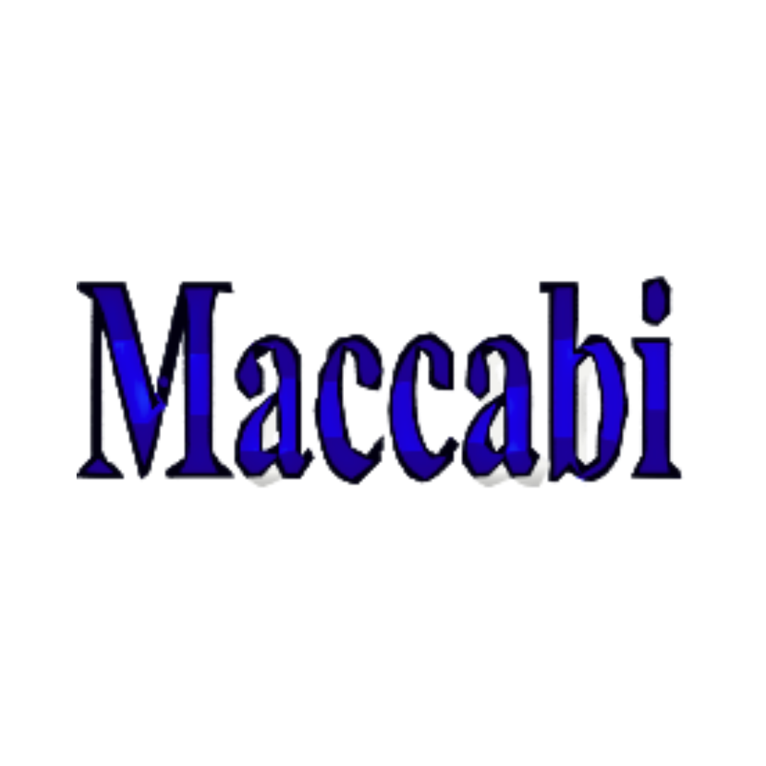 Logo Turn- und Sportverein Maccabi Halle e.V. Logo TSV Maccabi Halle: "Maccabi" in blauer Schrift.