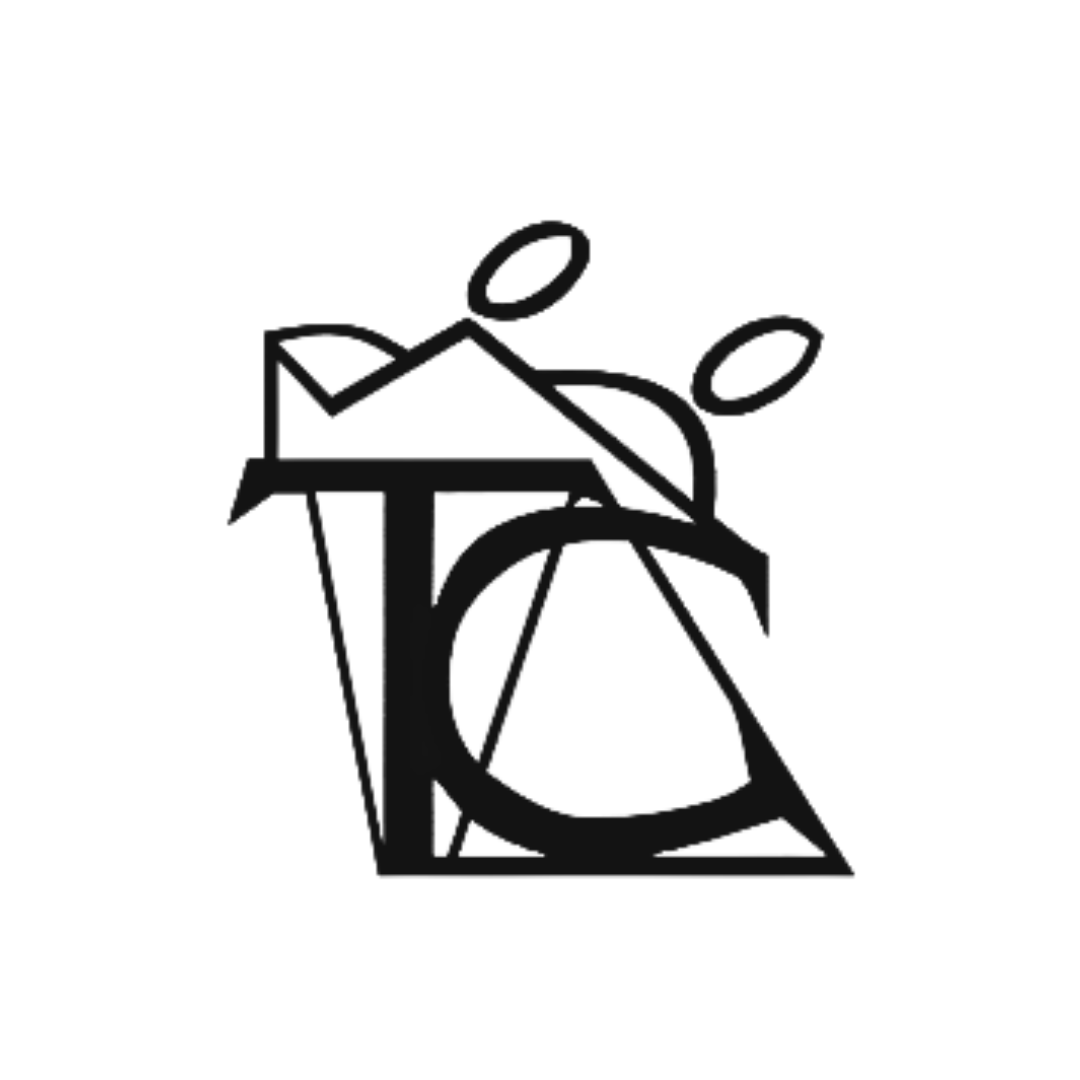 Logo des Vereins: Kontur eines tanzendes Paares, in ihrer Mtte bilden sich die Buchstaben "T" und "C".