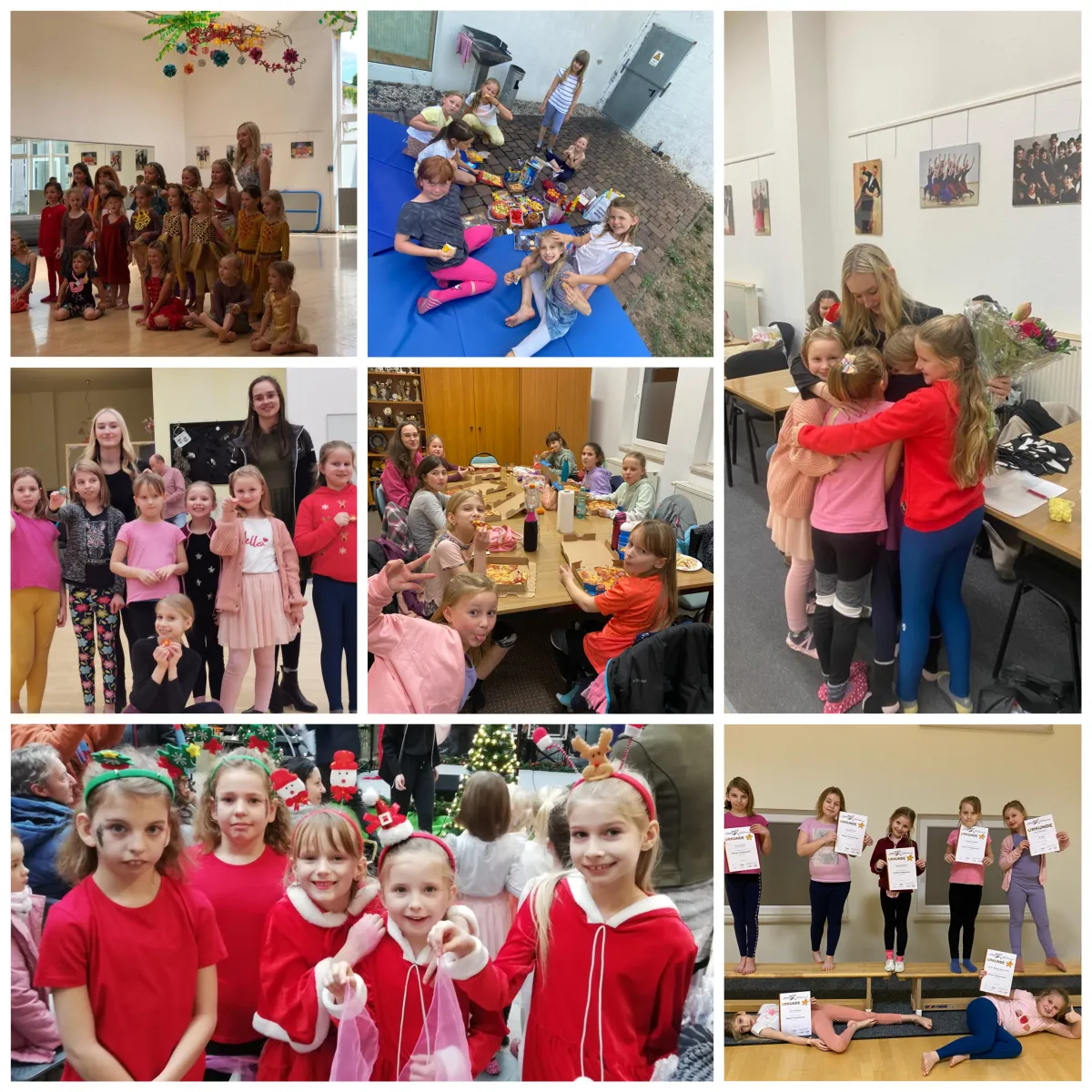 Die verschiedenen Kindertanzgruppen in einer Collage zusammengefasst