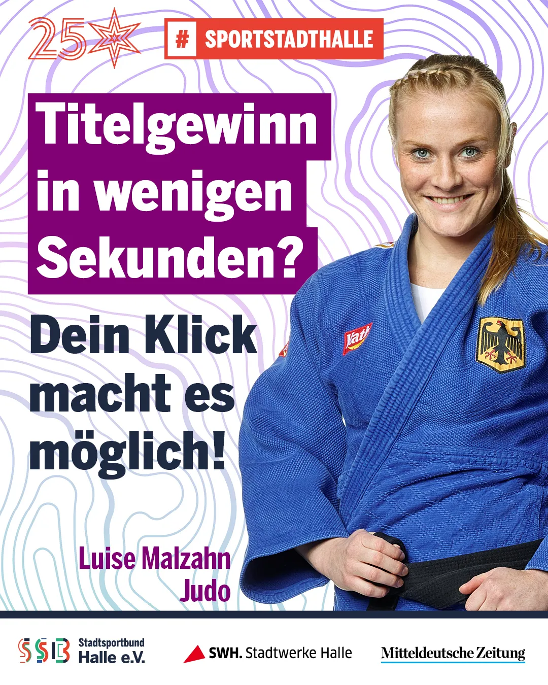 Luise Malzahn: "Titelgewinn in wenigen Sekunden? Dein Klick macht es möglich!"