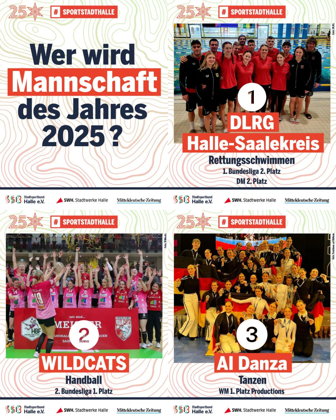 Mannschaft des Jahres 2025: DLRG, WILDCATS, Al Danza