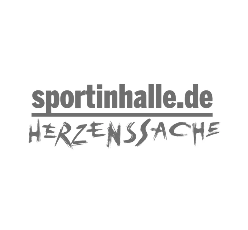 Zu sehen ist der Schriftzug "sportinhalle.de - HERZENSSACHE".