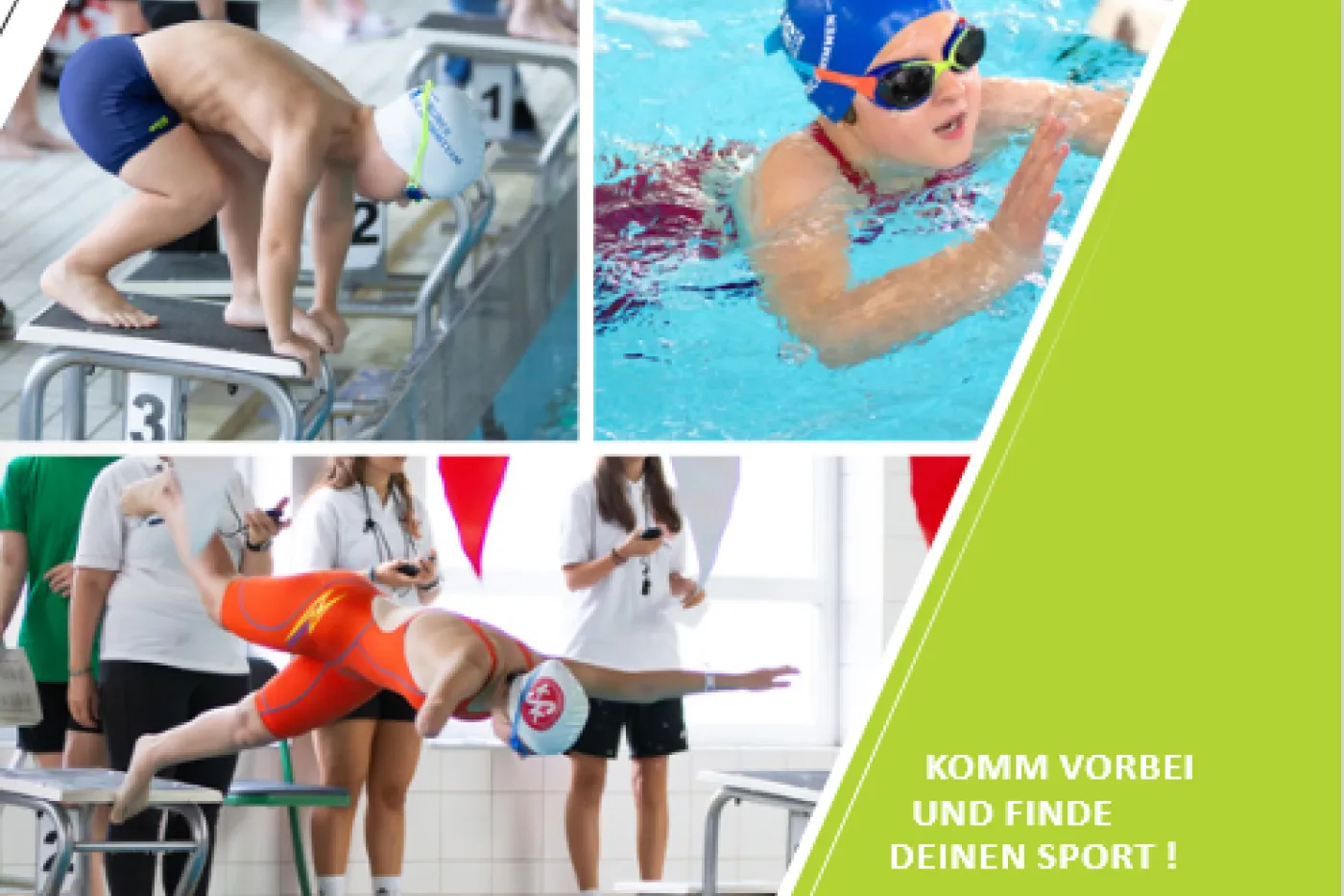 Flyer-Ausschnitt: Schwimmende Kinder